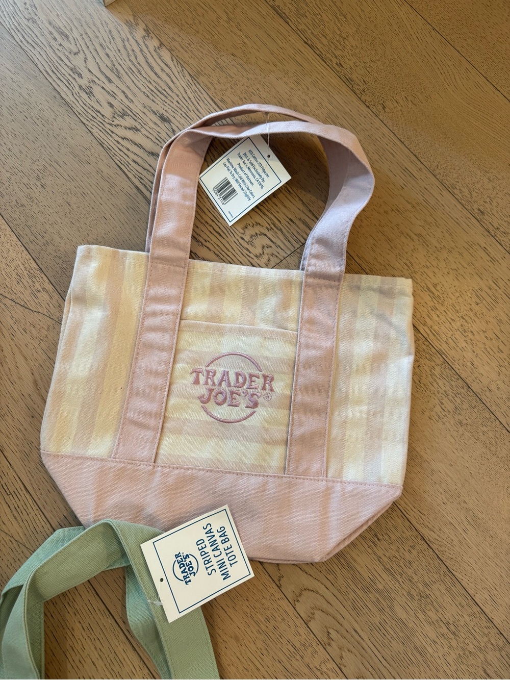Trader Joe’s Striped Canvas Tote Bag - Pink
